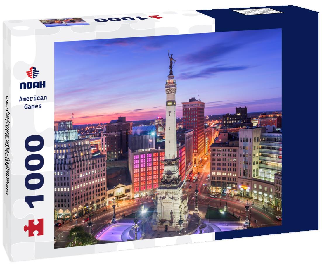 Noah Jigsaw Puzzle Indianapolis, Indiana, USA skyline over Monument Circle at dusk 1000 pieces