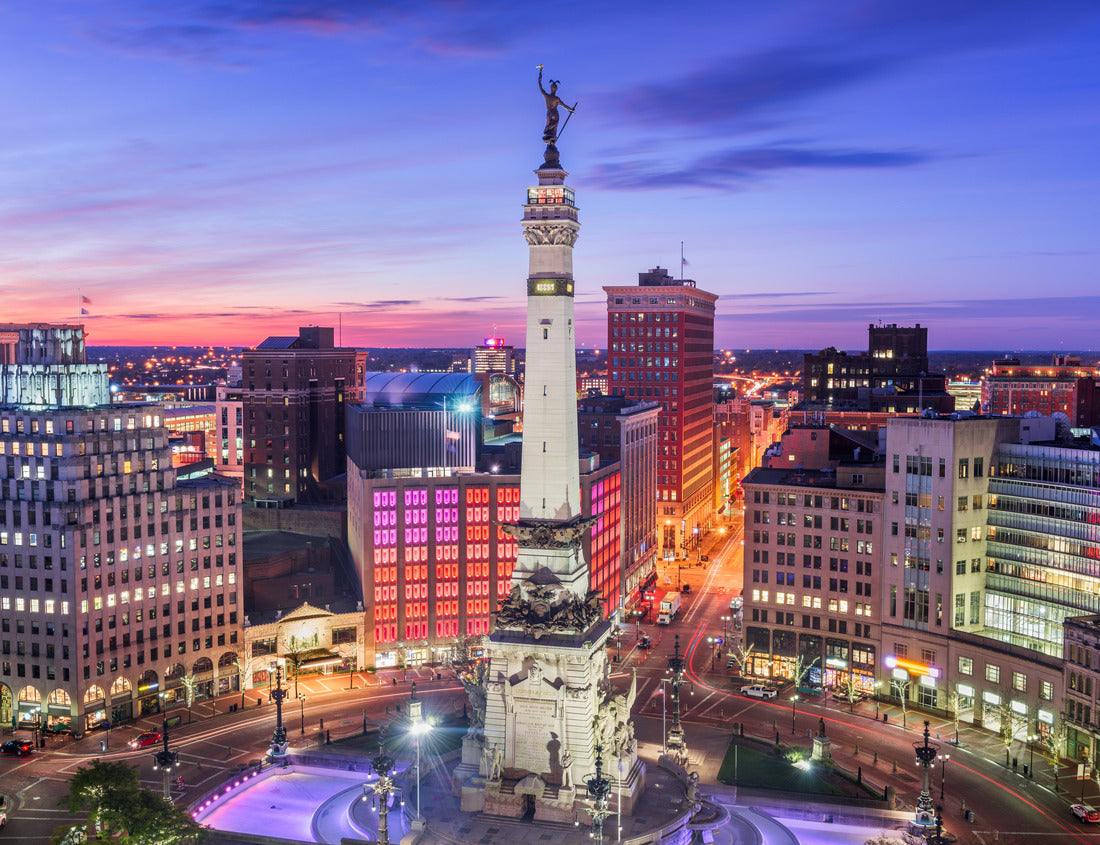 Noah Jigsaw Puzzle Indianapolis, Indiana, USA skyline over Monument Circle at dusk 1000 pieces