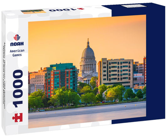 Noah Jigsaw Puzzle Madison, Wisconsin, USA downtown skyline at dusk on Lake Monona 1000 pieces