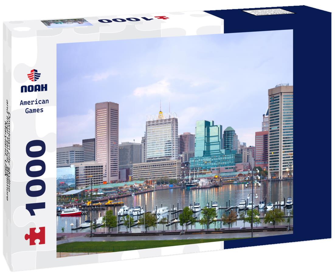 Noah Jigsaw Puzzle Downtown city skyline and Inner Harbor, Baltimore, Maryland, USA 1000 pieces