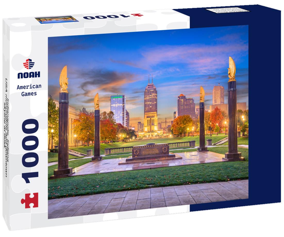 Noah Jigsaw Puzzle Indianapolis, Indiana, USA monuments and downtown skyline at dusk 1000 pieces
