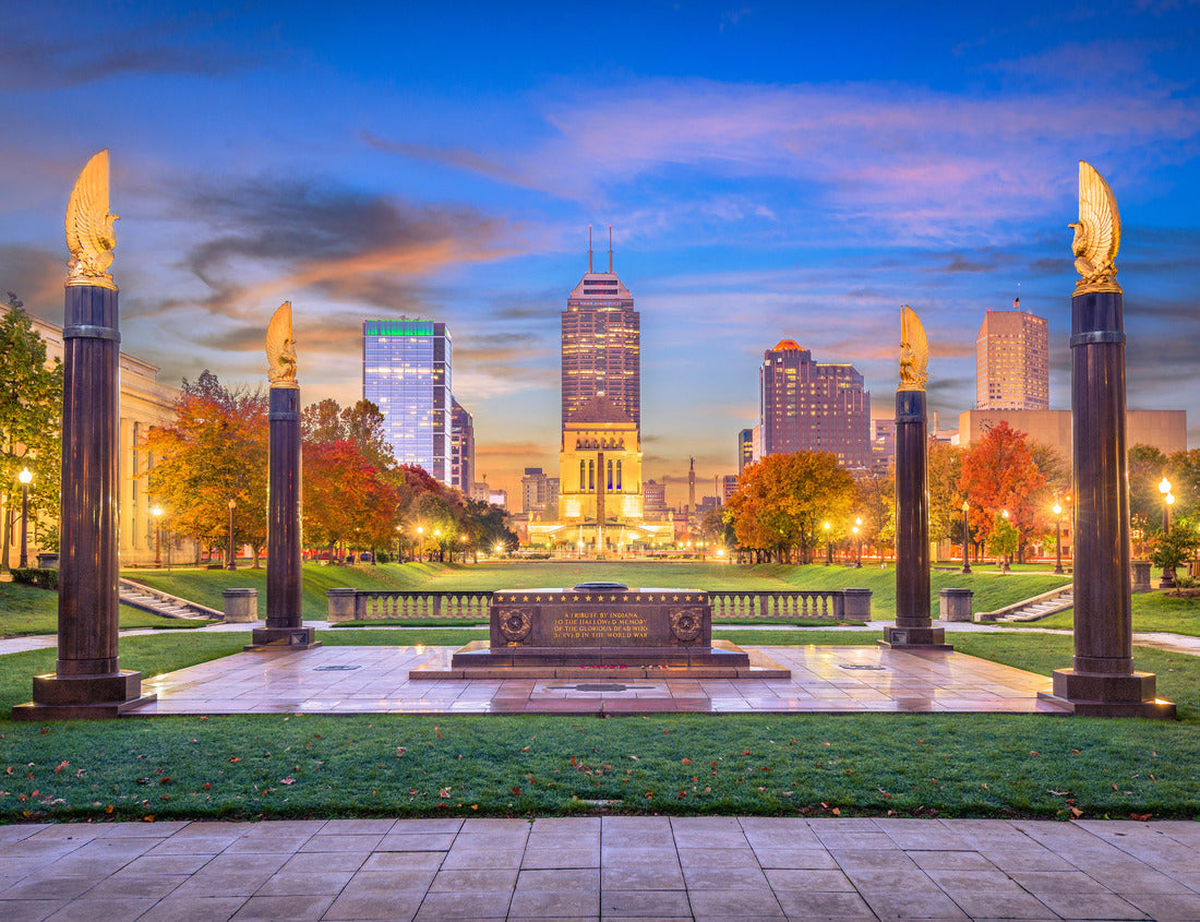 Noah Jigsaw Puzzle Indianapolis, Indiana, USA monuments and downtown skyline at dusk 1000 pieces