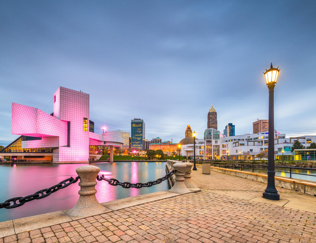 Noah Jigsaw Puzzle Cleveland, Ohio, USA downtown city skyline and harbor at twilight 1000 pieces