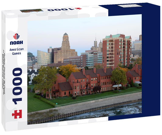 Noah Jigsaw Puzzle Buffalo Skyline At Dusk In October From The Erie Basin Marina Tower 1000 pieces