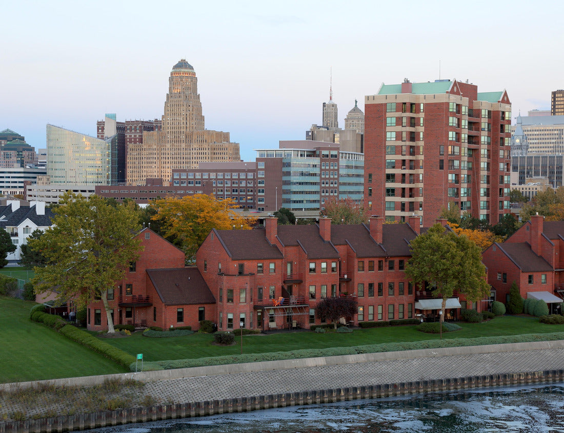 Noah Jigsaw Puzzle Buffalo Skyline At Dusk In October From The Erie Basin Marina Tower 1000 pieces