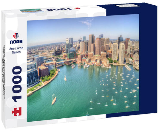 Noah Jigsaw Puzzle Boston, Massachusetts Skyline from above by Drone during Summer Time 1000 pieces