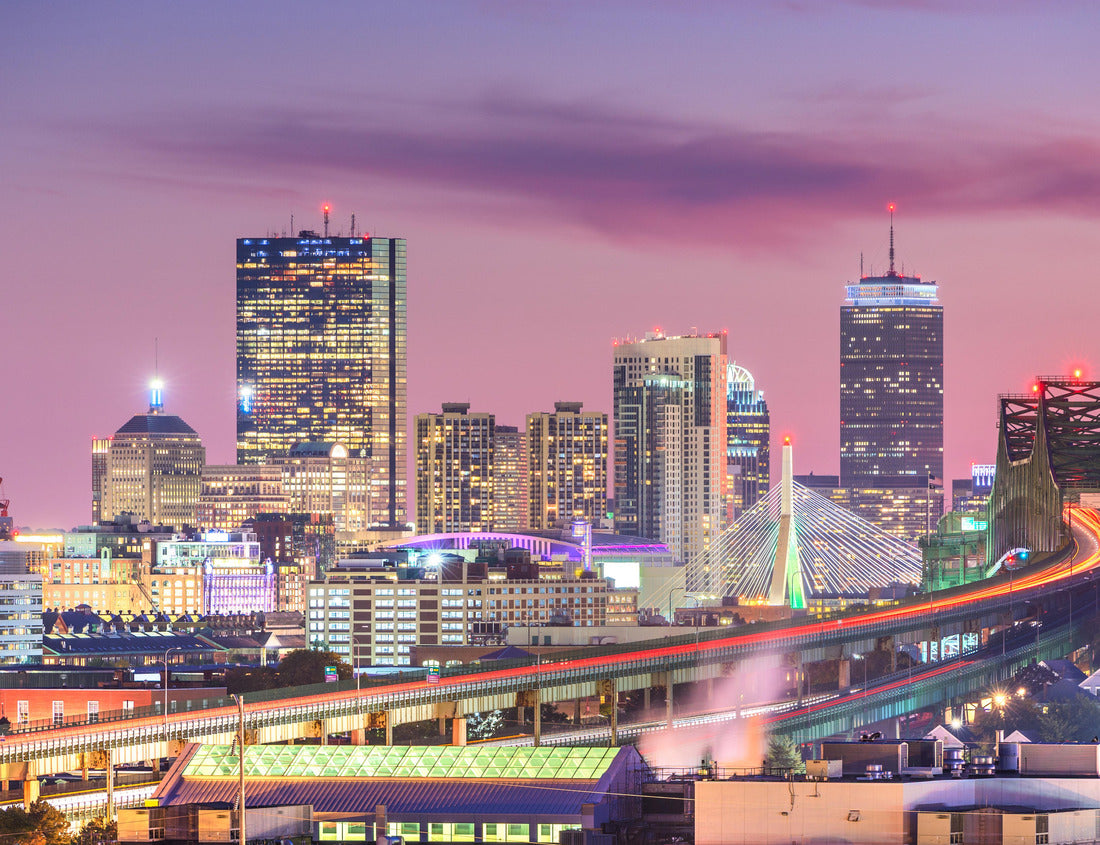 Noah Jigsaw Puzzle Boston, Massachusetts, USA skyline with bridges and highways at dusk 1000 pieces