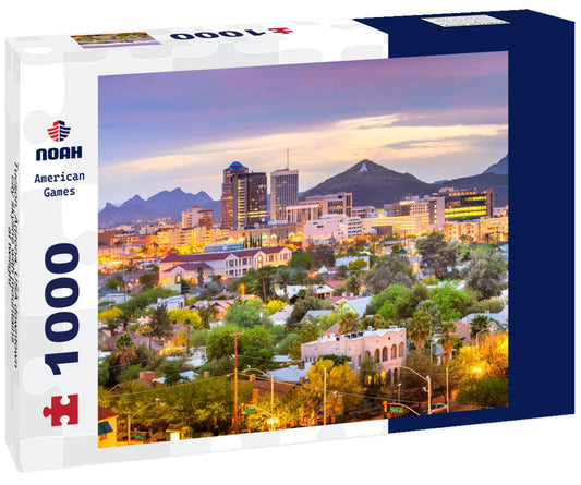 Noah Jigsaw Puzzle Tucson, Arizona, USA downtown city skyline with mountains at twilight 1000 pieces