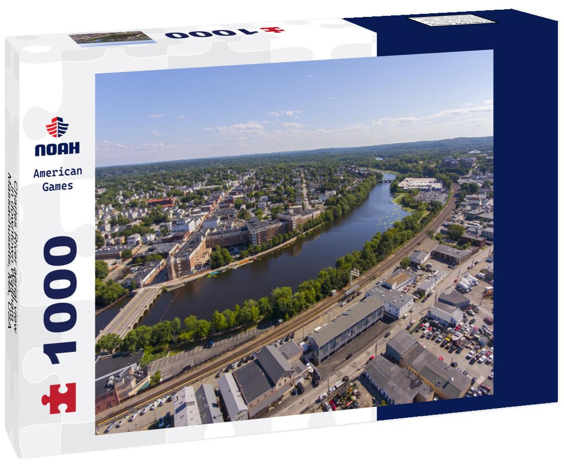 Noah Jigsaw Puzzle Charles River aerial view in downtown Waltham, Massachusetts, MA, USA 1000 pieces