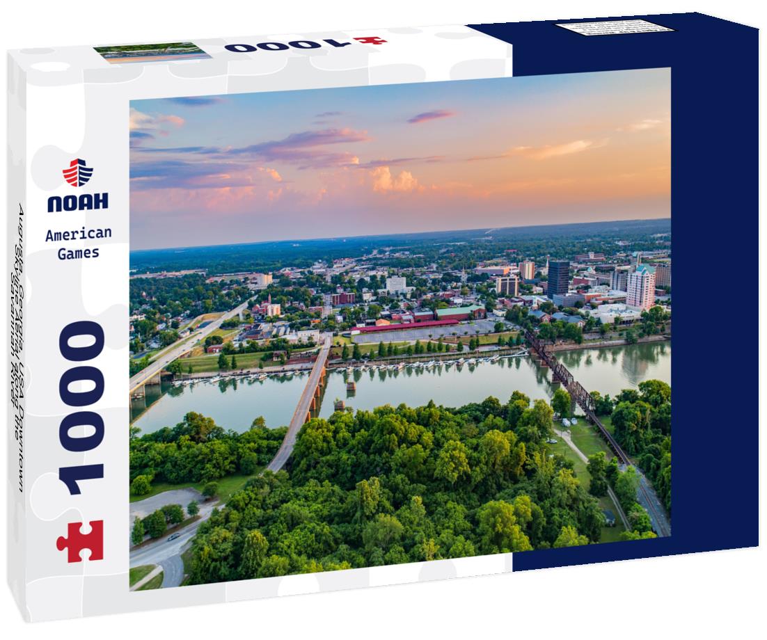 Noah Jigsaw Puzzle Augusta, Georgia, USA Downtown Skyline Aerial along the Savannah River 1000 pieces