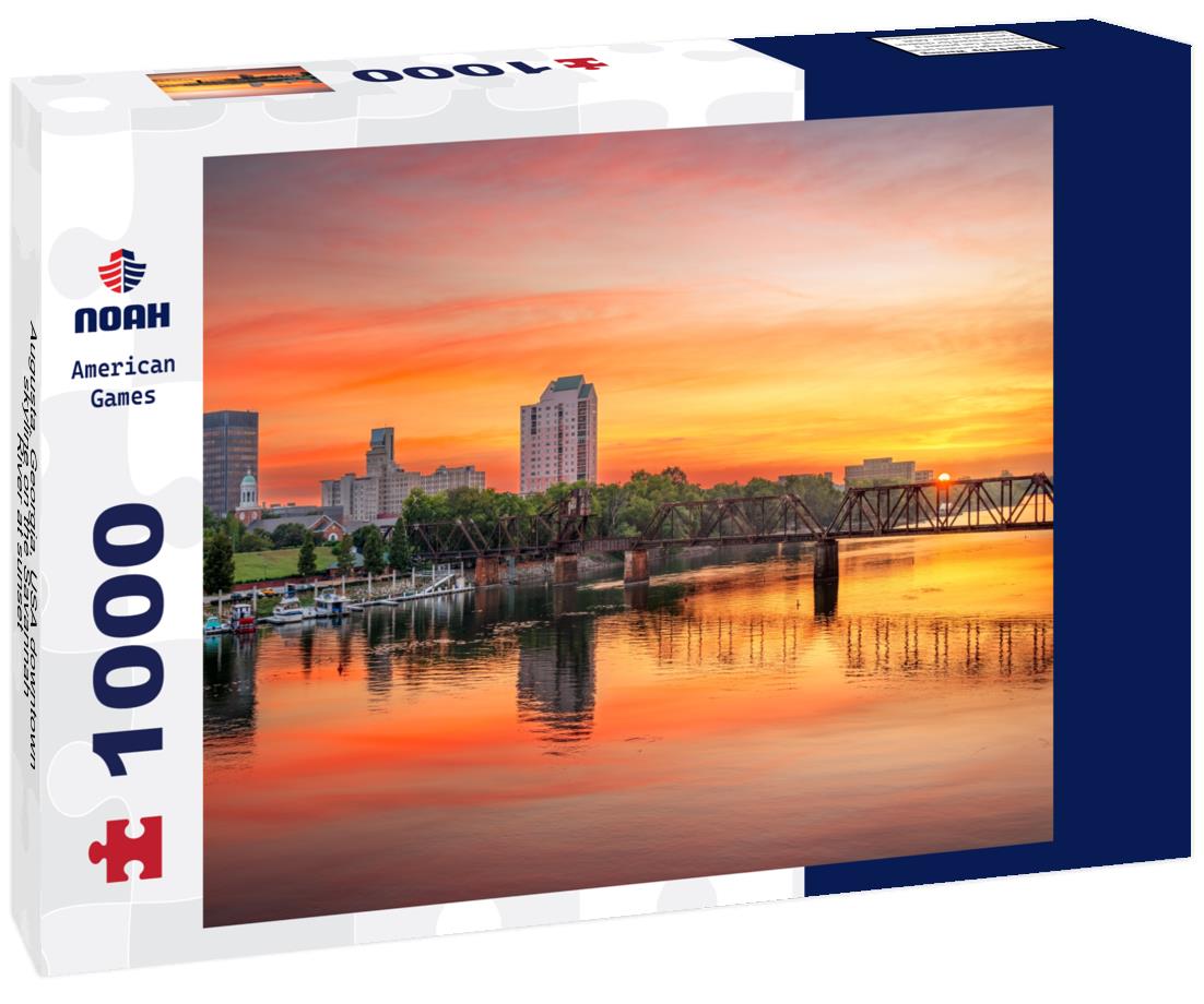 Noah Jigsaw Puzzle Augusta, Georgia, USA downtown skyline on the Savannah River at sunset 1000 pieces