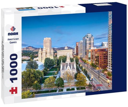Noah Jigsaw Puzzle Salt Lake City, Utah, USA downtown cityscape over Temple Square at dusk 1000 pieces