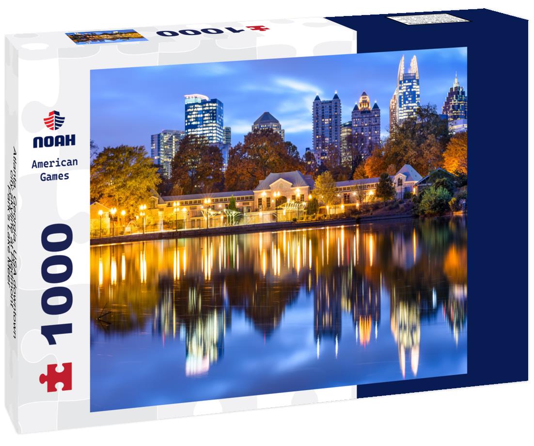 Noah Jigsaw Puzzle Atlanta, Georgia, USA downtown city skyline at Piedmont Park's Lake Meer 1000 pieces