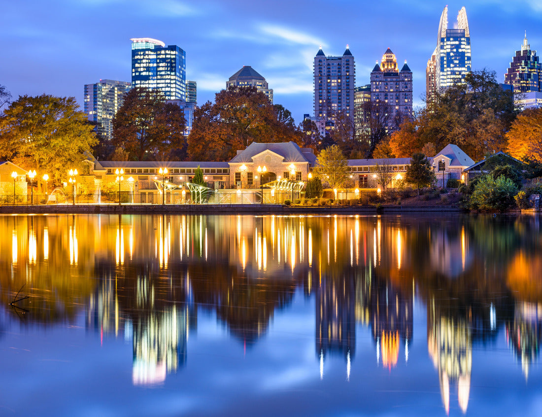 Noah Jigsaw Puzzle Atlanta, Georgia, USA downtown city skyline at Piedmont Park's Lake Meer 1000 pieces