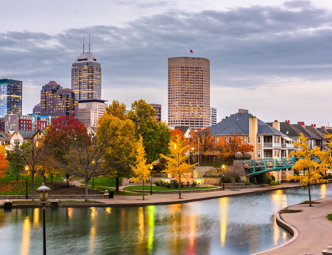 Noah Jigsaw Puzzle Indianapolis, Indiana, USA downtown cityscape on the White River at dusk 1000 pieces