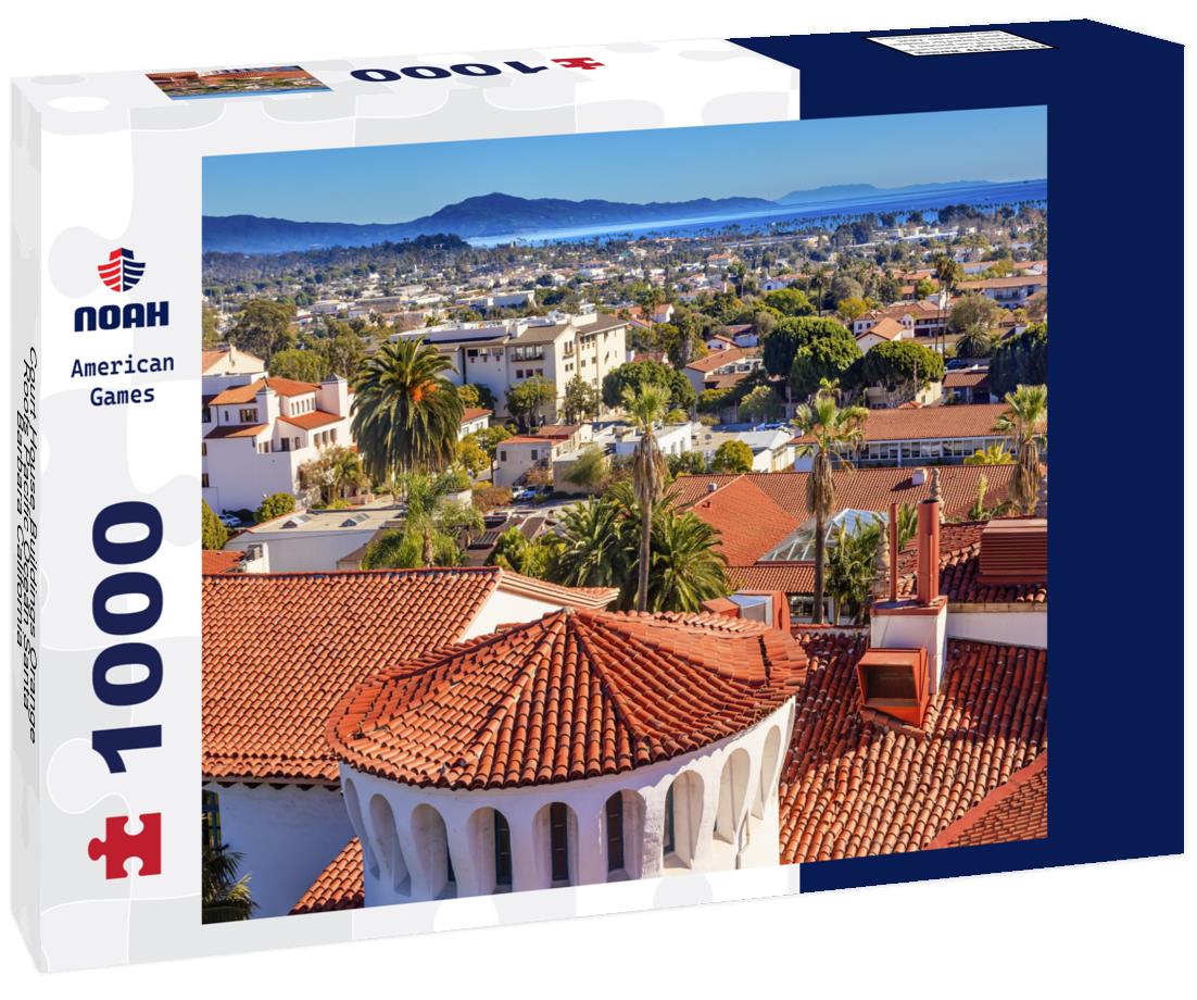 Noah Jigsaw Puzzle Court House Buildings Orange Roofs Pacific Ocean Santa Barbara California 1000 pieces