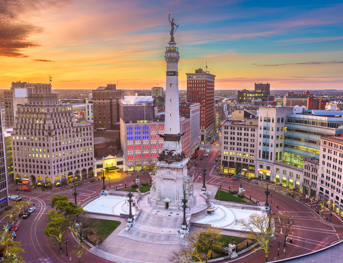 Noah Jigsaw Puzzle Indianapolis, Indiana, USA downtown cityscape and Monument Circle at dawn 1000 pieces