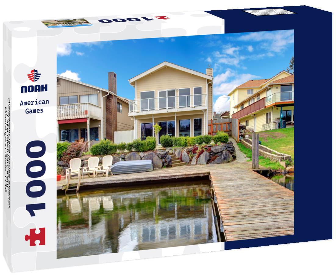 Noah Jigsaw Puzzle Waterfront lake house exterior. Lake Meridian, Kent. Washington State. USA 1000 pieces