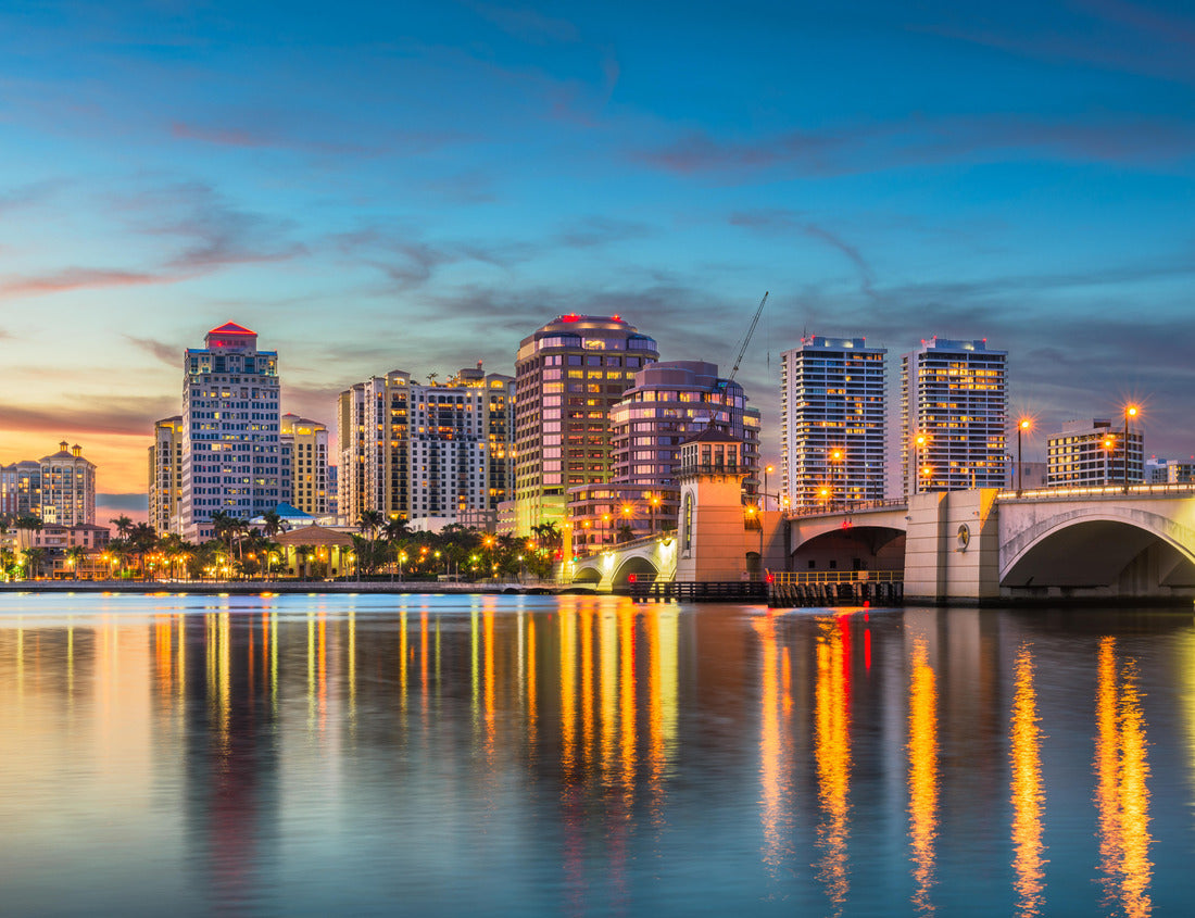 Noah Jigsaw Puzzle West Palm Beach, Florida, USA Skyline on the intracoastal waterway at dusk 1000 pieces