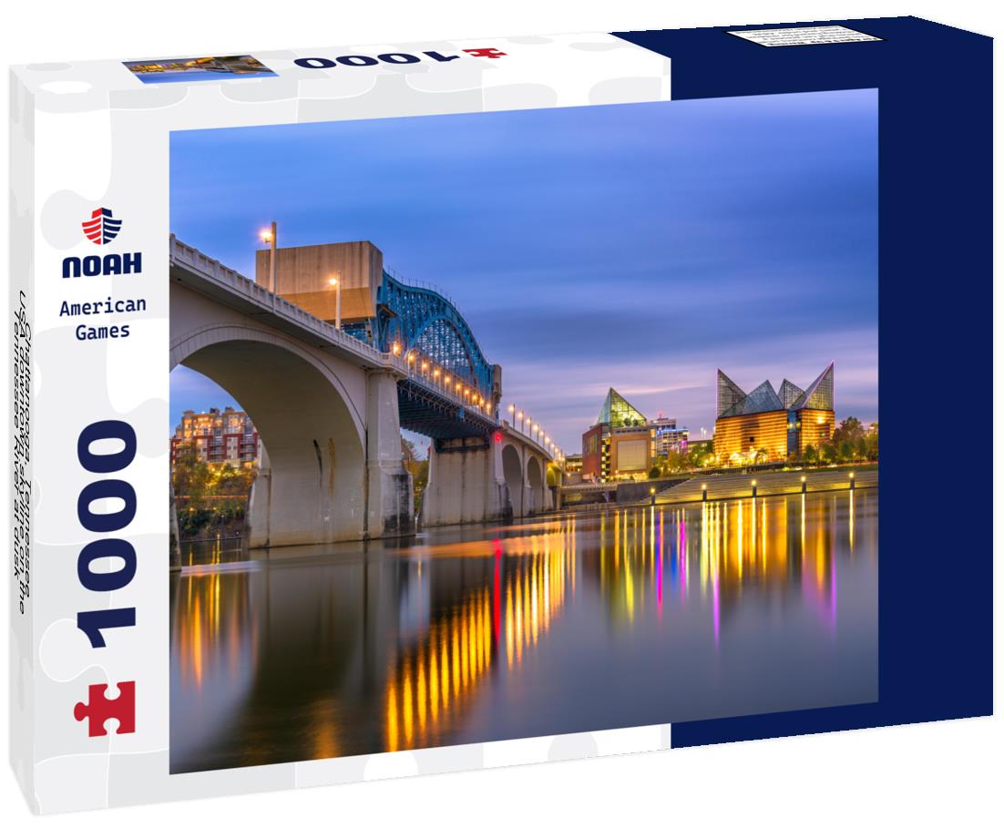 Noah Jigsaw Puzzle Chattanooga, Tennessee, USA downtown skyline on the Tennessee River at dusk 1000 pieces