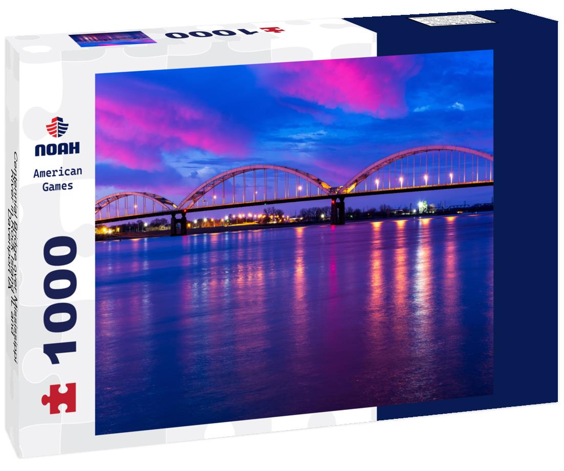 Noah Jigsaw Puzzle Centennial Bridge over Mississippi River in Rock Island IL and Davenport IA 1000 pieces