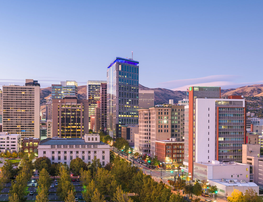 Noah Jigsaw Puzzle Salt Lake City, Utah, USA downtown financial district cityscape at twilight 1000 pieces