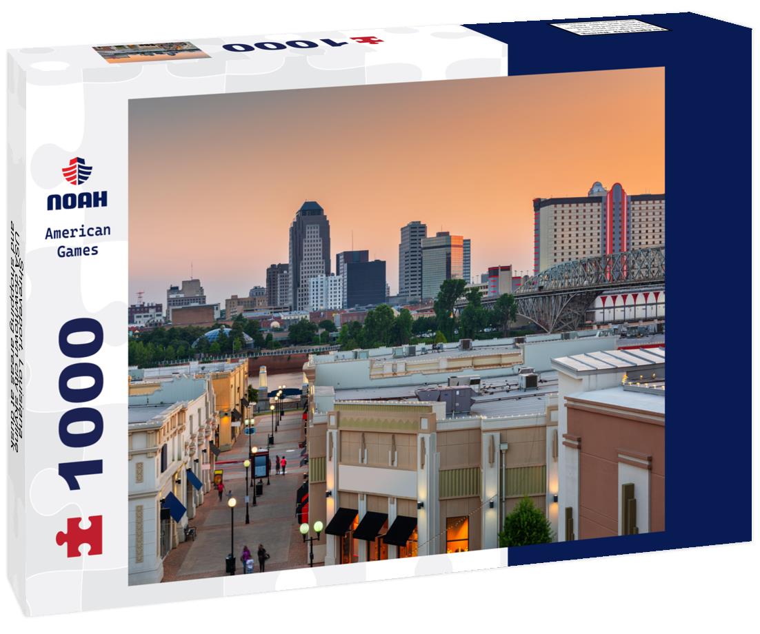 Noah Jigsaw Puzzle Shreveport, Louisiana, USA downtown city skyline and shopping areas at dusk 1000 pieces