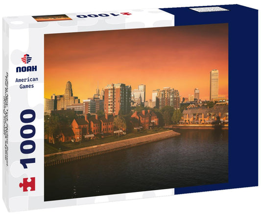Noah Jigsaw Puzzle Buffalo New York Skyline Sunset. The Buffalo, New York skyline during sunset 1000 pieces