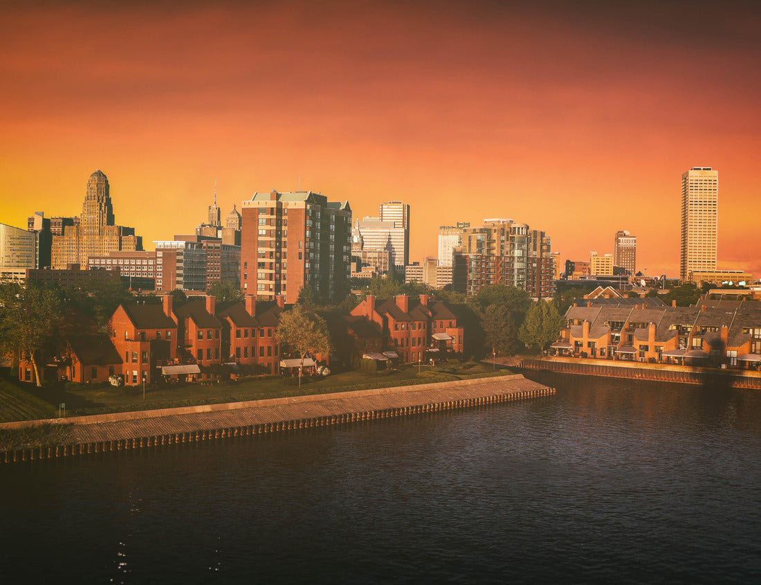 Noah Jigsaw Puzzle Buffalo New York Skyline Sunset. The Buffalo, New York skyline during sunset 1000 pieces