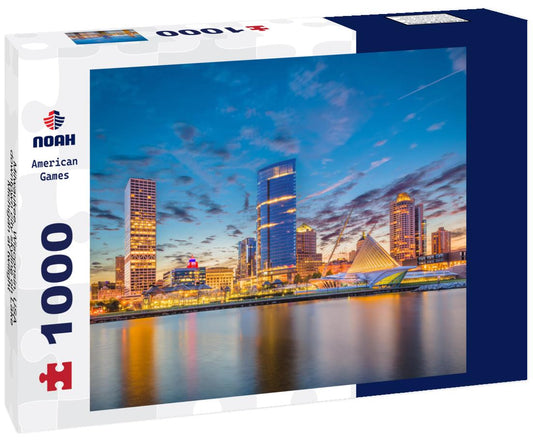 Noah Jigsaw Puzzle Milwaukee, Wisconsin, USA downtown city skyline on Lake Michigan at twilight 1000 pieces