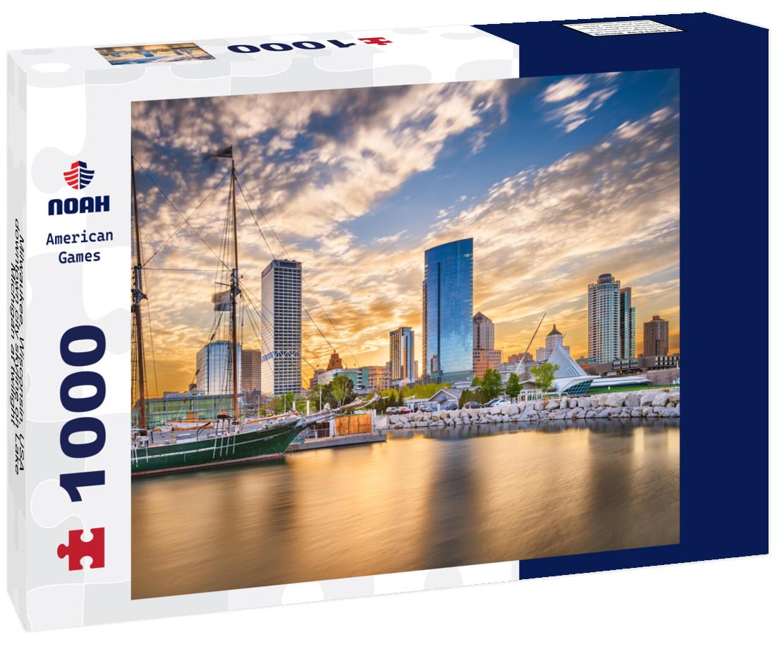 Noah Jigsaw Puzzle Milwaukee, Wisconsin, USA downtown city skyline on Lake Michigan at twilight 1000 pieces