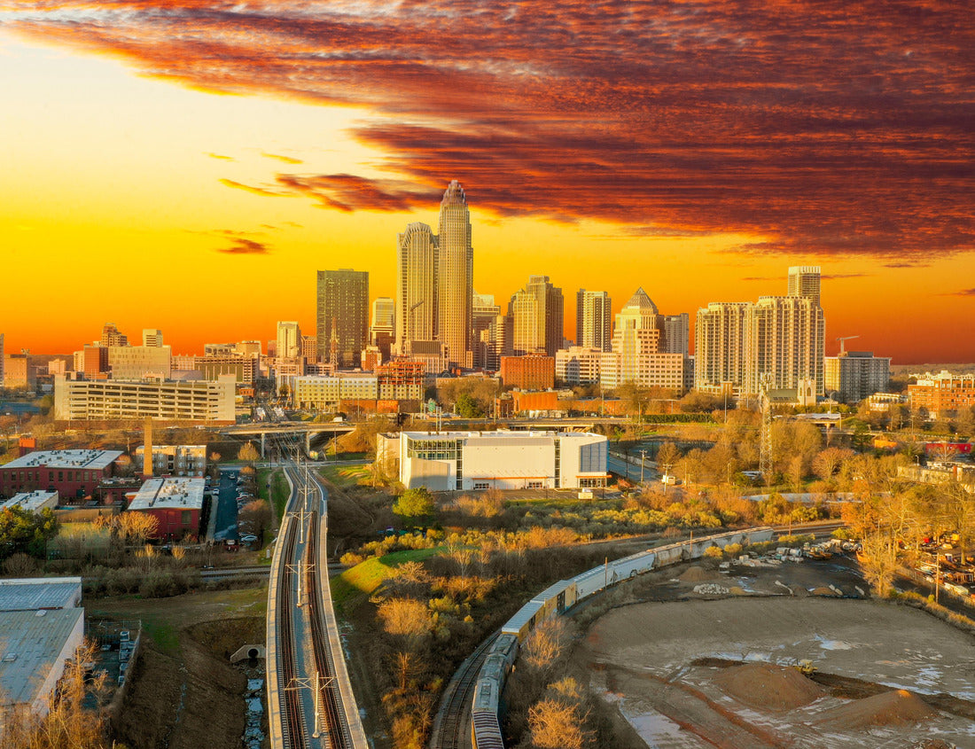 Noah Jigsaw Puzzle A wonderful sunrise overlooking the city skyline of Charlotte North Carolina 1000 pieces