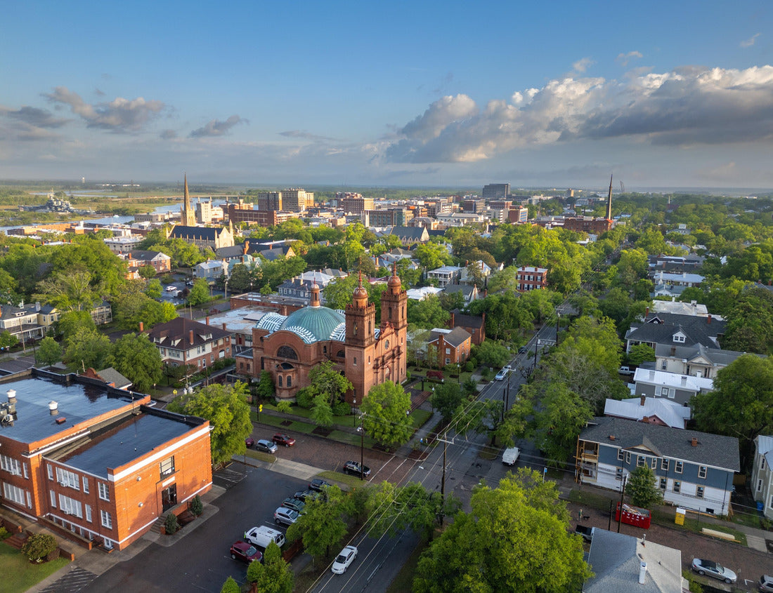 Noah Jigsaw Puzzle Wilmington, North Carolina, USA historic churches and downtown seen from above 1000 pieces