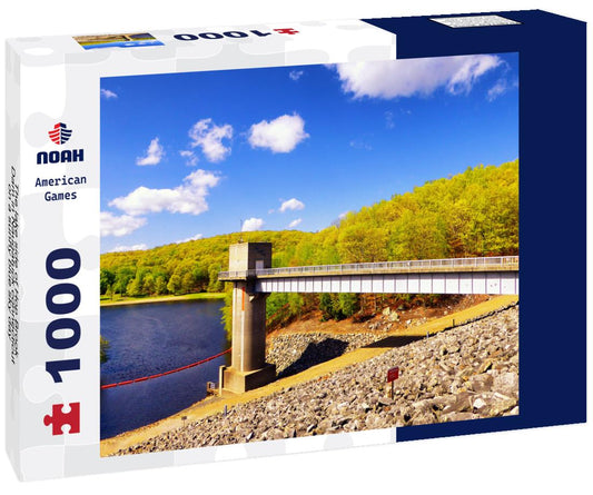 Noah Jigsaw Puzzle The lake side of Hop Brook Dam in Naugatuck connecticut on a sunny blue sky day 1000 pieces