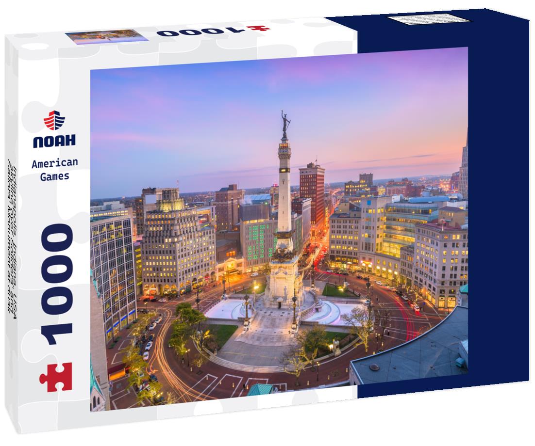 Noah Jigsaw Puzzle Indianapolis, Indiana, USA skyline over Soliders' and Sailors' Monument at dusk 1000 pieces