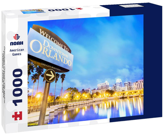 Noah Jigsaw Puzzle Downtown Orlando. City skyline. Located in Lake Eola Park, Orlando, Florida, USA 1000 pieces