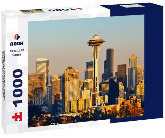Noah Jigsaw Puzzle Seattle city skyline at sunset with urban office buildings viewed from Kerry Park 1000 pieces