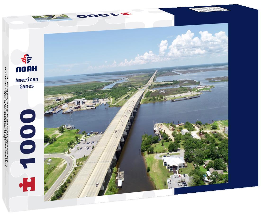 Noah Jigsaw Puzzle A bridge and highway crossing a huge body of water in Mississippi on a summer day 1000 pieces