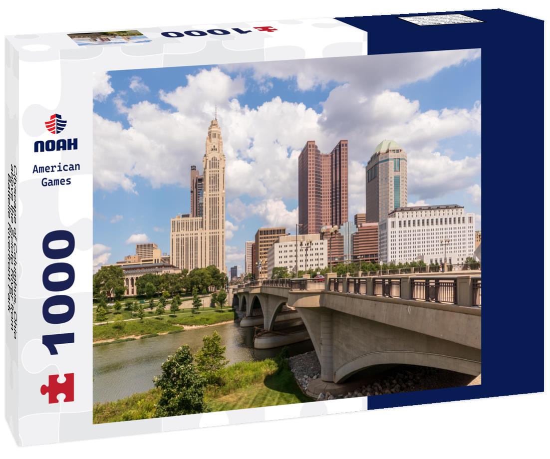 Noah Jigsaw Puzzle Cityscape of Columbus, Ohio, above the Scioto River from Battelle Riverfront Park 1000 pieces