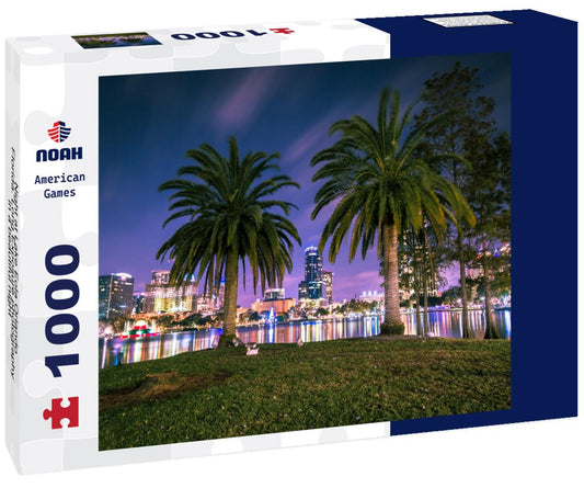 Noah Jigsaw Puzzle Night at Lake Eola Orlando, Florida. Long Exposure photography in a beautiful night 1000 pieces