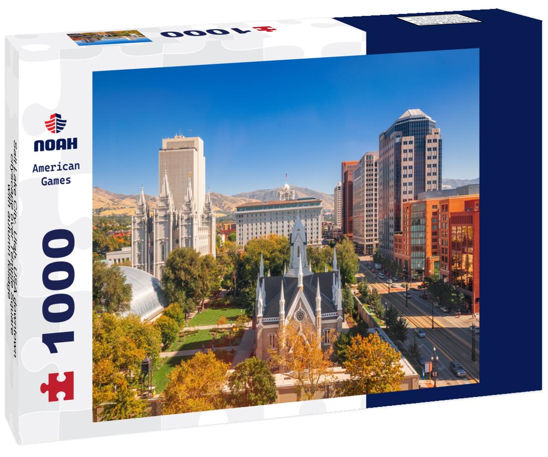 Noah Jigsaw Puzzle Salt Lake City, Utah, USA downtown cityscape over Temple Square with autumn foliage 1000 pieces