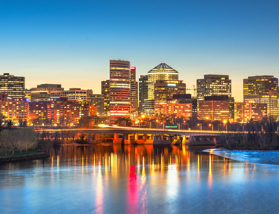 Noah Jigsaw Puzzle Rosslyn, Arlington, Virginia, USA downtown city skyline at dusk on the Potomac River 1000 pieces