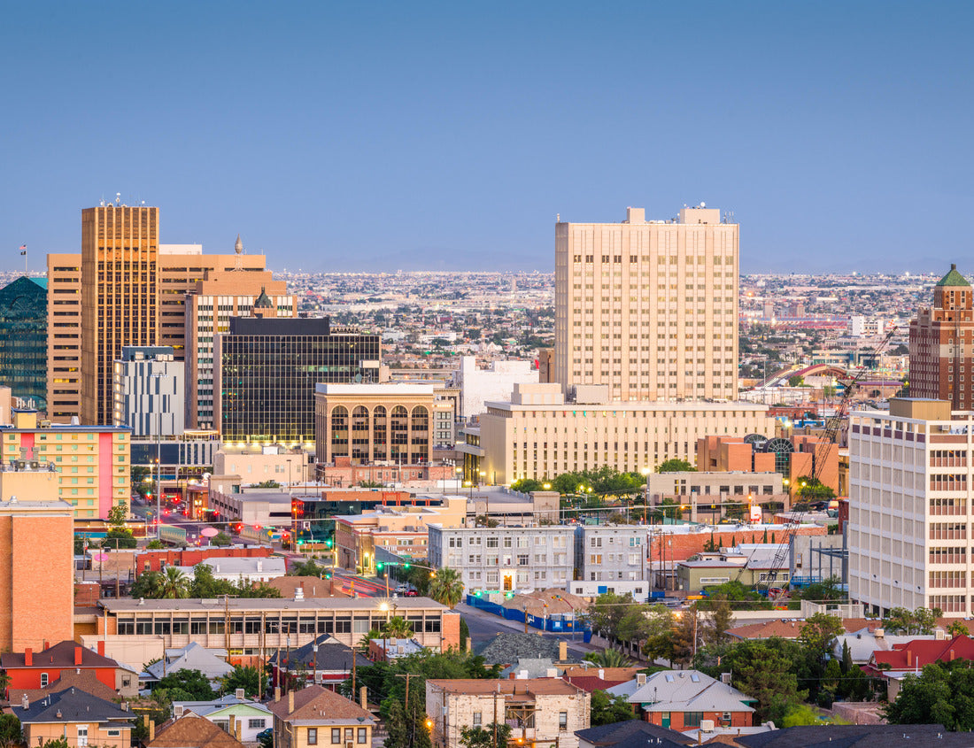 Noah Jigsaw Puzzle El Paso, Texas, USA downtown city skyline at dusk with Juarez, Mexico in the distance 1000 pieces