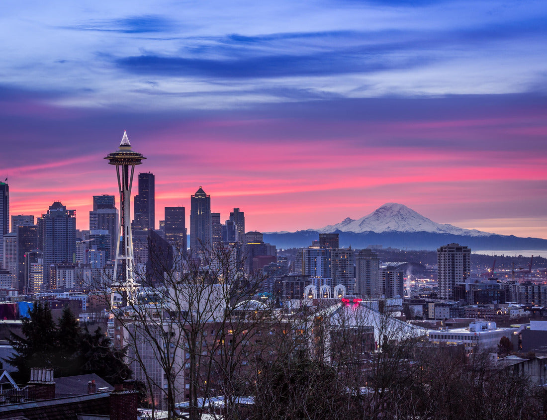 Noah Jigsaw Puzzle A beautiful view of the city of Seattle, USA underneath the breathtaking colorful sky 1000 pieces