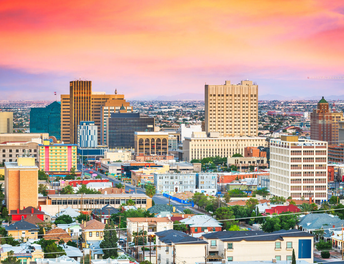 Noah Jigsaw Puzzle El Paso, Texas, USA downtown city skyline at dusk with Juarez, Mexico in the distance 1000 pieces
