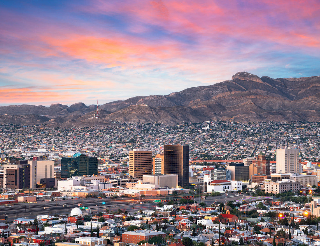 Noah Jigsaw Puzzle El Paso, Texas, USA downtown city skyline at dusk with Juarez, Mexico in the distance 1000 pieces
