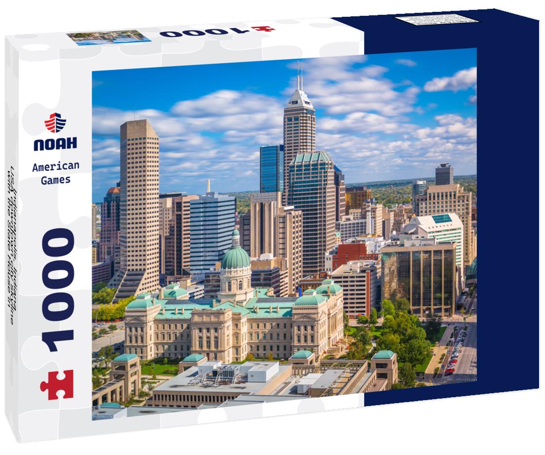 Noah Jigsaw Puzzle Indianapolis, Indiana, USA downtown city skyline with the State House in the afternoon 1000 pieces