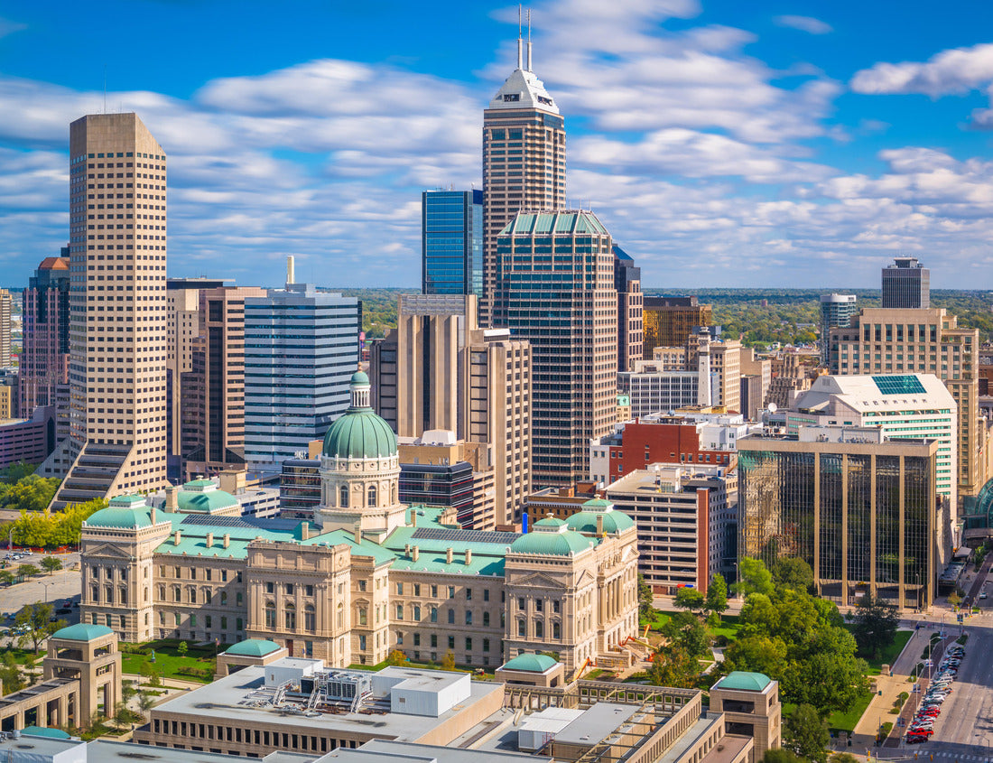 Noah Jigsaw Puzzle Indianapolis, Indiana, USA downtown city skyline with the State House in the afternoon 1000 pieces