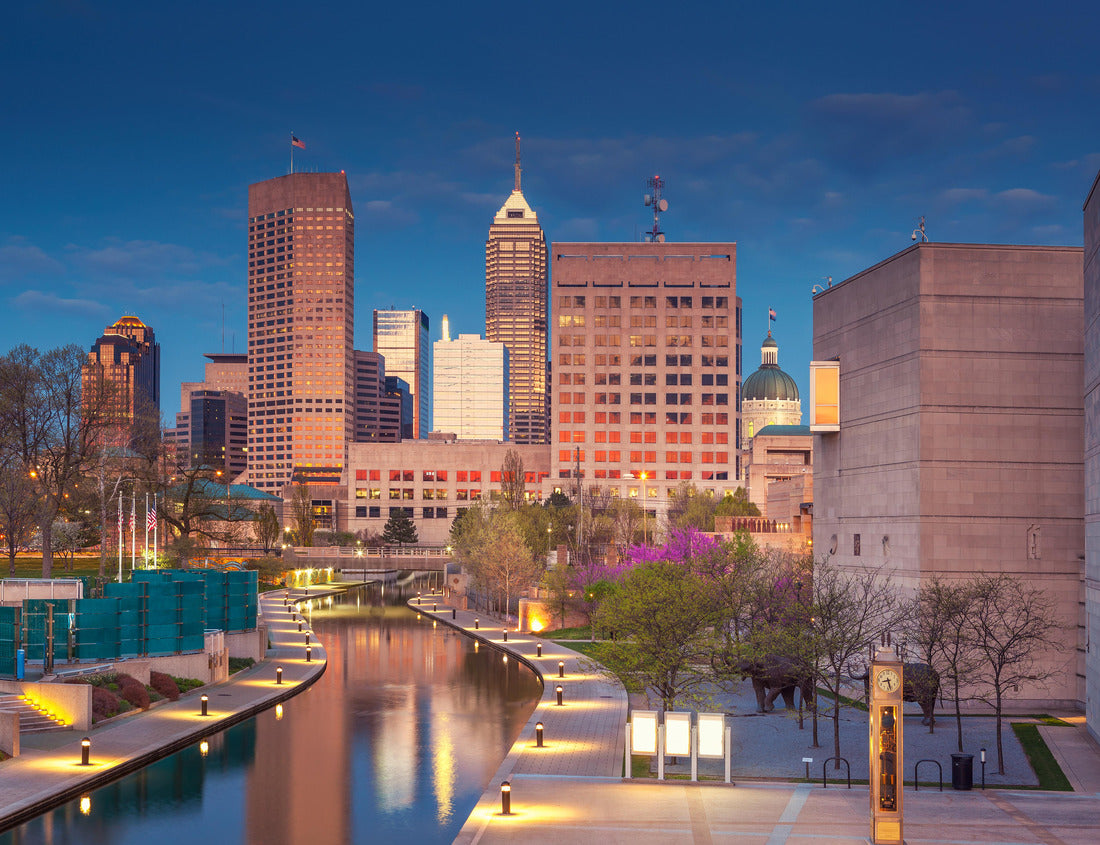 Noah Jigsaw Puzzle Indianapolis. Cityscape image of downtown Indianapolis, Indiana during twilight blue hour 1000 pieces