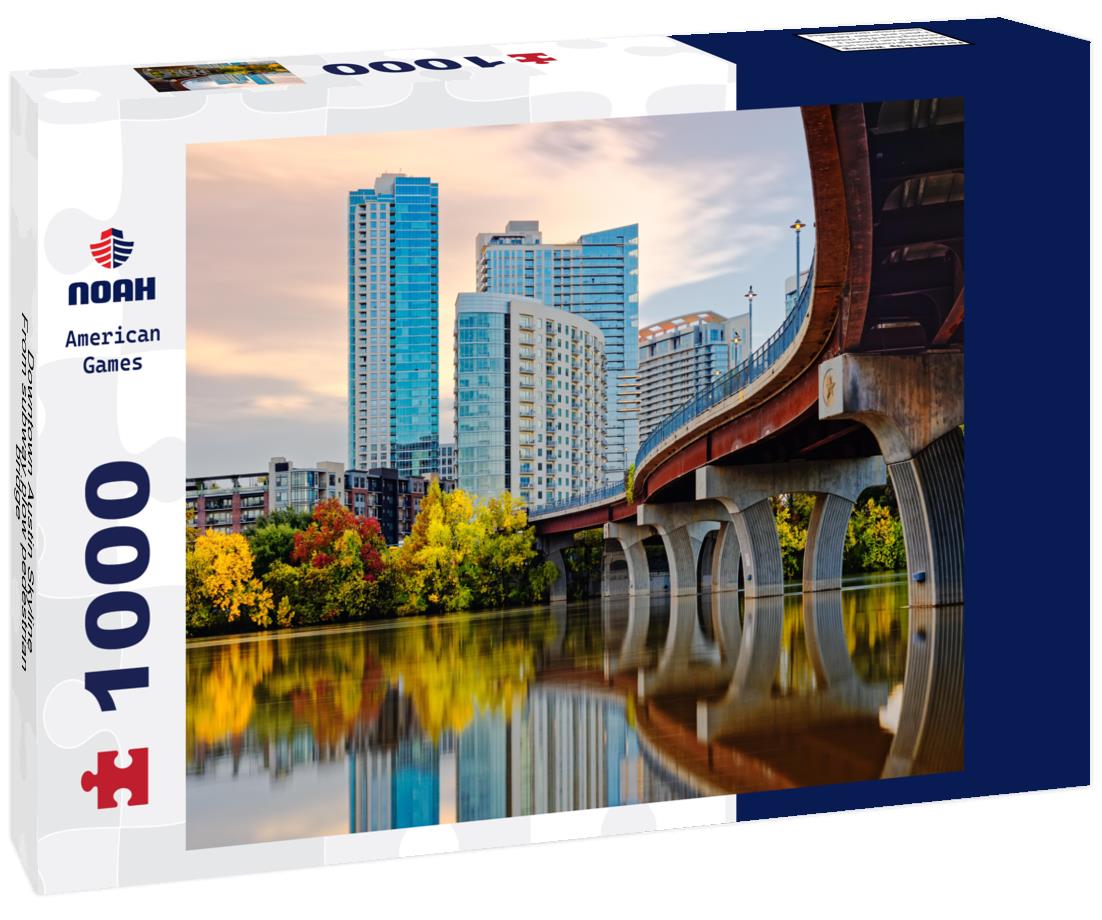 Noah Jigsaw Puzzle Downtown Austin Skyline From subway plow pedestrian bridge - Lady Bird Lake - Austin Texas 1000 pieces